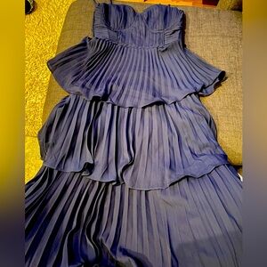 Blue Midi Dress- tiered